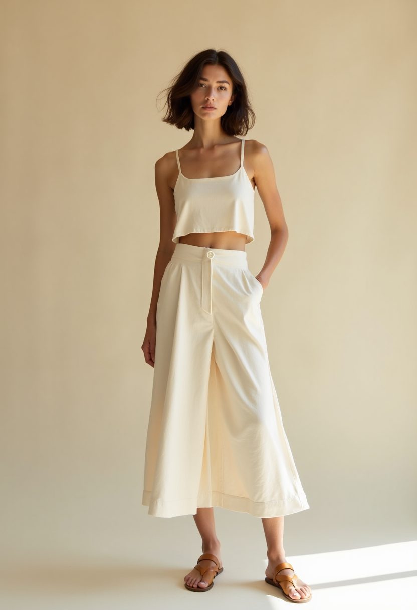 Conjunto lino crop